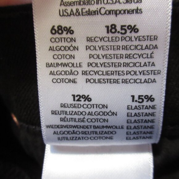 NWT Mother The LIL Twister Sneak in Pitch Black Wide Leg Stretch Jeans 27 - Picture 9 of 11